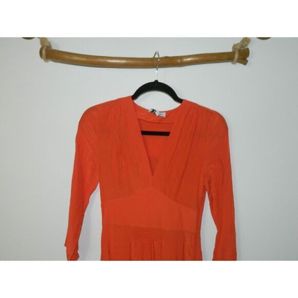 & Other Stories Dress Women's Size 0 Orange V Neck Midi Dress - Picture 7 of 14